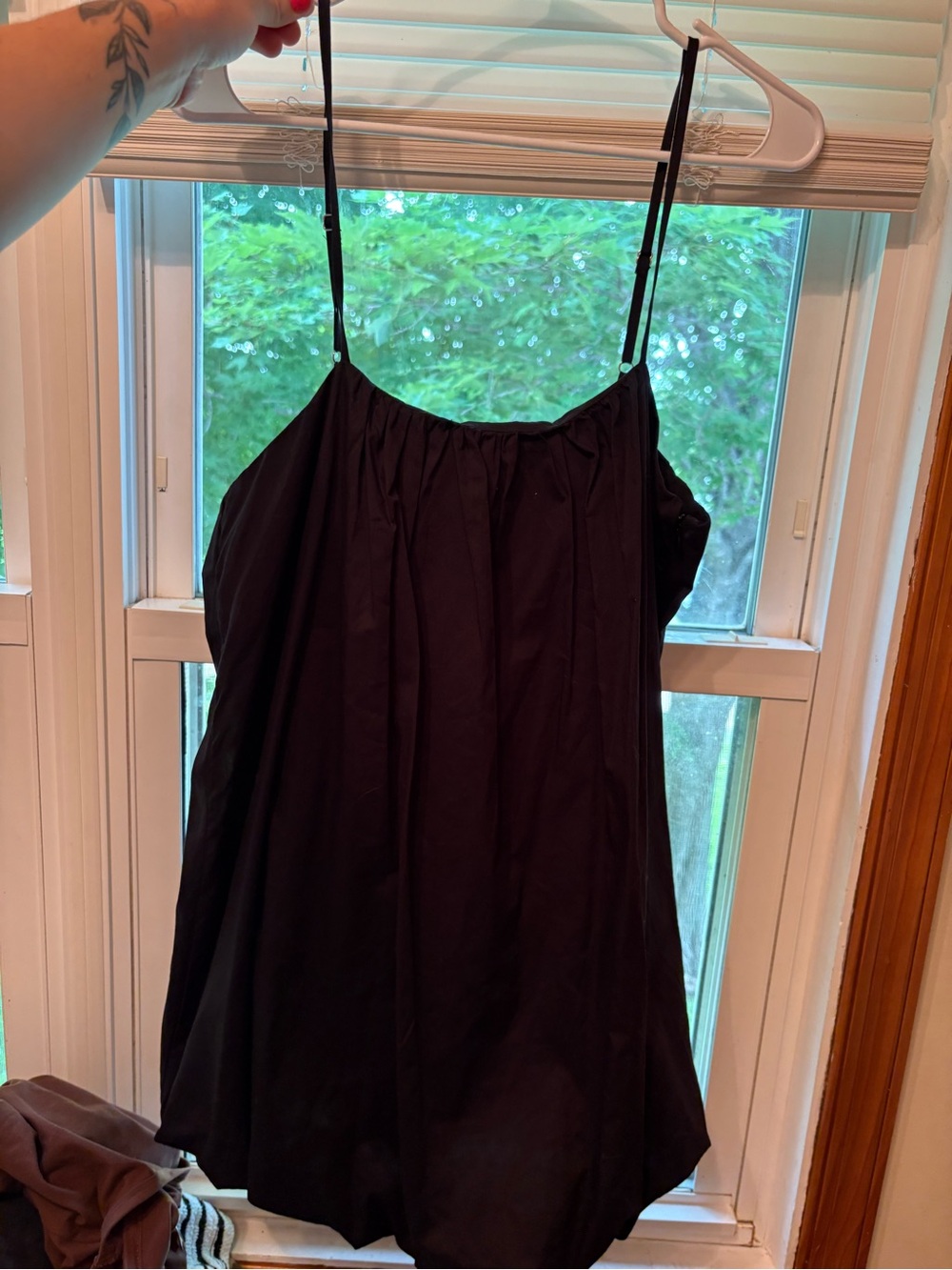 Buckle Black Spaghetti Strap Mini Dress
